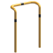Anti-nudge hoop | double-sided, deep version | steel tube  76 mm | yellow / black | total width: 1000 mm | height above ground: 1150 mm | for casting in concrete
